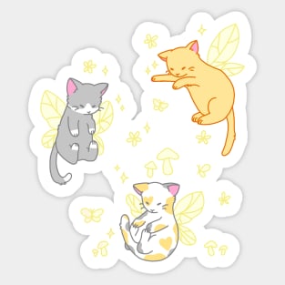 fairy kitties (classic yellow) Sticker